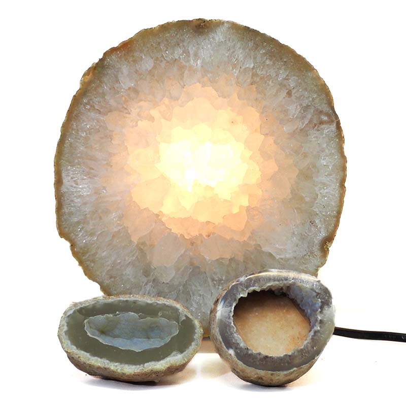 1.2kg Sliced Brazilian Crystal Agate Lamp Set 3 Pieces S419 4 Sliced Brazilian Crystal Agate Lamp Set 3 Pieces S419-2 | Himalayan Salt Factory