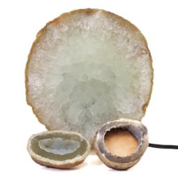 Sliced Brazilian Crystal Agate Lamp Set 3 Pieces S419 | Himalayan Salt Factory