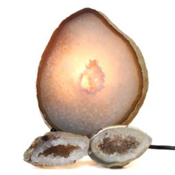 0.84kg Sliced Brazilian Crystal Agate Lamp Set 3 Pieces S420 6 Sliced Brazilian Crystal Agate Lamp Set 3 Pieces S420-2 | Himalayan Salt Factory