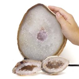 0.84kg Sliced Brazilian Crystal Agate Lamp Set 3 Pieces S420 7 Sliced Brazilian Crystal Agate Lamp Set 3 Pieces S420-3 | Himalayan Salt Factory