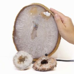 1.2kg Sliced Brazilian Crystal Agate Lamp Set 3 Pieces S423 7 Sliced Brazilian Crystal Agate Lamp Set 3 Pieces S423-1 | Himalayan Salt Factory