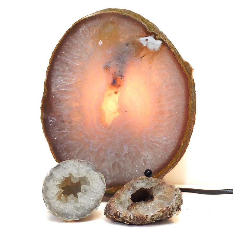 1.2kg Sliced Brazilian Crystal Agate Lamp Set 3 Pieces S423 4 Sliced Brazilian Crystal Agate Lamp Set 3 Pieces S423-2 | Himalayan Salt Factory