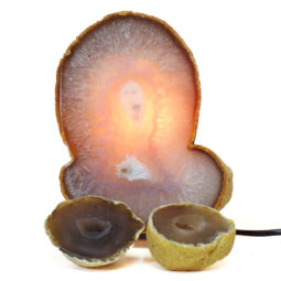 1.1kg Sliced Brazilian Crystal Agate Lamp Set 3 Pieces S424 6 Sliced Brazilian Crystal Agate Lamp Set 3 Pieces S424-1 | Himalayan Salt Factory