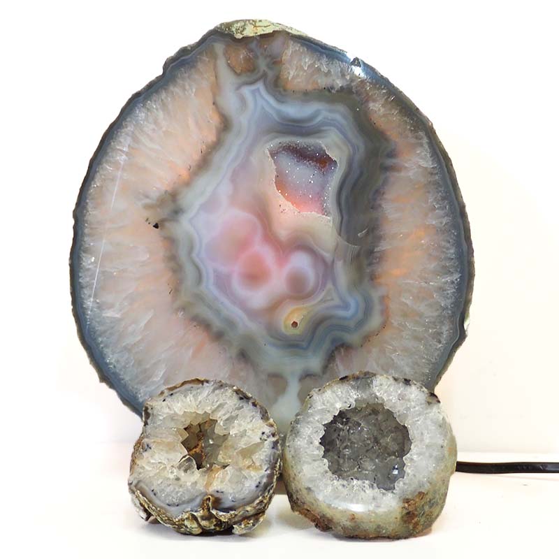 1.4kg Sliced Brazilian Crystal Agate Lamp Set 3 Pieces S425 4 Sliced Brazilian Crystal Agate Lamp Set 3 Pieces S425-1 | Himalayan Salt Factory