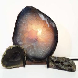 0.85kg Sliced Brazilian Crystal Agate Lamp Set J318 6 Sliced Brazilian Crystal Agate Lamp Set J318-1 | Himalayan Salt Factory