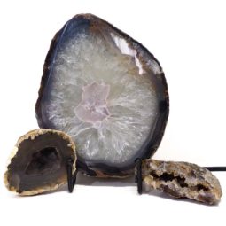 Sliced Brazilian Crystal Agate Lamp Set J318 | Himalayan Salt Factory