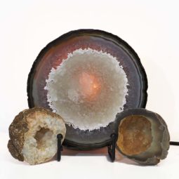 1kg Sliced Brazilian Crystal Agate Lamp Set J319 6 Sliced Brazilian Crystal Agate Lamp Set J319-1 | Himalayan Salt Factory