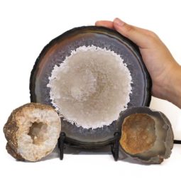 1kg Sliced Brazilian Crystal Agate Lamp Set J319 7 Sliced Brazilian Crystal Agate Lamp Set J319-2 | Himalayan Salt Factory