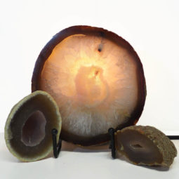 0.8kg Sliced Brazilian Crystal Agate Lamp Set J321 6 Sliced Brazilian Crystal Agate Lamp Set J321-1 | Himalayan Salt Factory