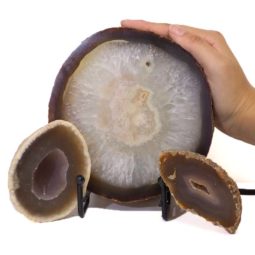 0.8kg Sliced Brazilian Crystal Agate Lamp Set J321 7 Sliced Brazilian Crystal Agate Lamp Set J321-2 | Himalayan Salt Factory