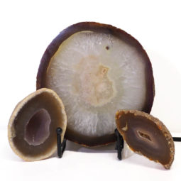 Sliced Brazilian Crystal Agate Lamp Set J321 | Himalayan Salt Factory