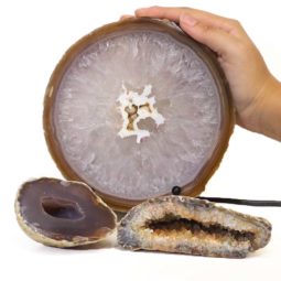1kg Sliced Brazilian Crystal Agate Lamp Set J322 7 Sliced Brazilian Crystal Agate Lamp Set J322-2 | Himalayan Salt Factory