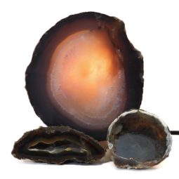 1.3kg Sliced Brazilian Crystal Agate Lamp Set J323 6 Sliced Brazilian Crystal Agate Lamp Set J323-1 | Himalayan Salt Factory