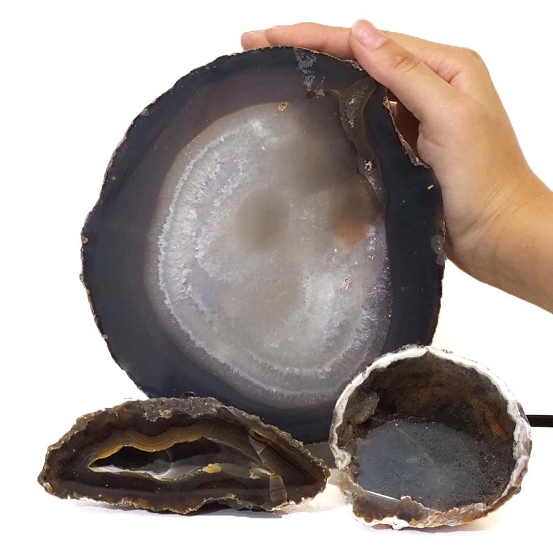 1.3kg Sliced Brazilian Crystal Agate Lamp Set J323 5 Sliced Brazilian Crystal Agate Lamp Set J323-2 | Himalayan Salt Factory