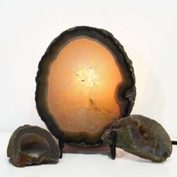 1.2kg Sliced Brazilian Crystal Agate Lamp Set J324 6 Sliced Brazilian Crystal Agate Lamp Set J324-1 | Himalayan Salt Factory