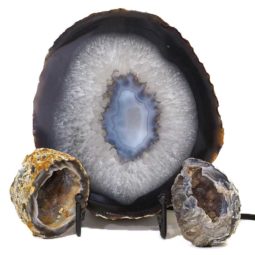 Sliced Brazilian Crystal Agate Lamp Set J328 | Himalayan Salt Factory