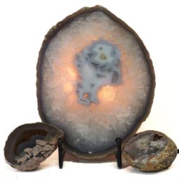 1kg Sliced Brazilian Crystal Agate Lamp Set J329 6 Sliced Brazilian Crystal Agate Lamp Set J329-1 | Himalayan Salt Fcatory