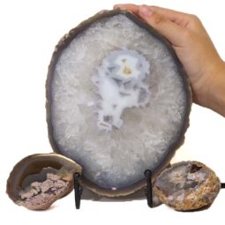 1kg Sliced Brazilian Crystal Agate Lamp Set J329 7 Sliced Brazilian Crystal Agate Lamp Set J329-2 | Himalayan Salt Fcatory