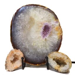 Sliced Brazilian Crystal Agate Lamp Set J331 | Himalayan Salt Factory