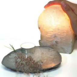 Agate Crystal Lamp With Brazilian Crystal Agate Plate J668-1