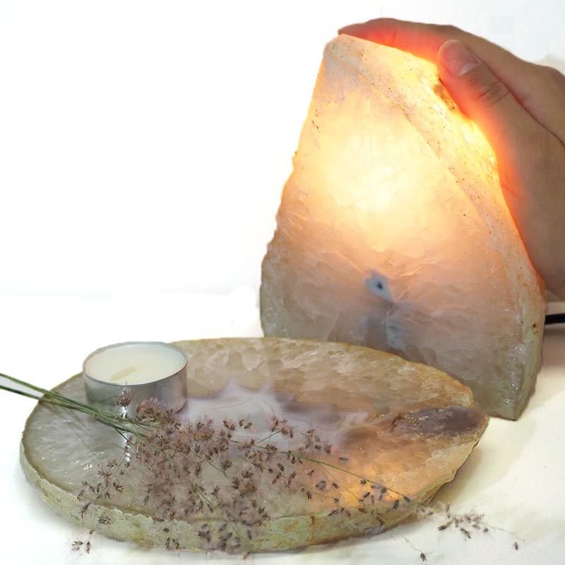 1.65kg Agate Crystal Lamp With Brazilian Crystal Agate Plate J670 4 Agate Crystal Lamp With Brazilian Crystal Agate Plate J670-1
