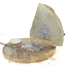 Agate Crystal Lamp With Brazilian Crystal Agate Plate J670