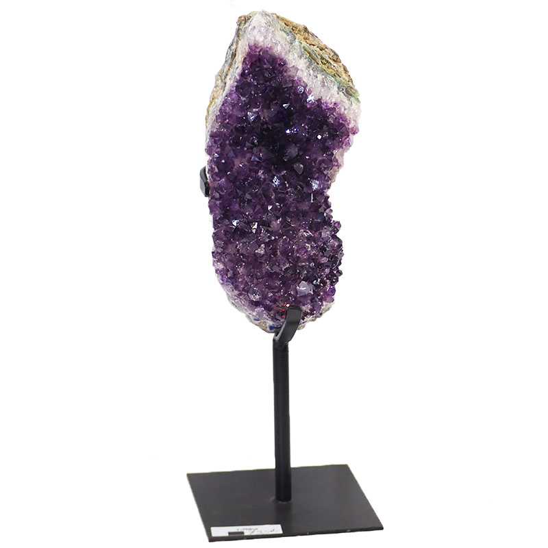 1.7kg Amethyst Cluster With Custom Metal Stand DS205 4 Amethyst Cluster With Custom Metal Stand DS205 | Himalayan Salt Factory