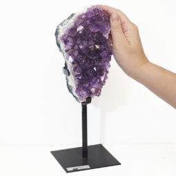 Amethyst Cluster With Custom Metal Stand DS207 | Himalayan Salt Factory