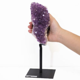 1.08kg Amethyst Cluster With Custom Metal Stand DS209 6 Amethyst Cluster With Custom Metal Stand DS209-1 | Himalayan Salt Factory