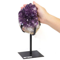 1.56kg Amethyst Cluster With Custom Metal Stand DS211 6 Amethyst Cluster With Custom Metal Stand DS211-2 | Himalayan Salt Factory