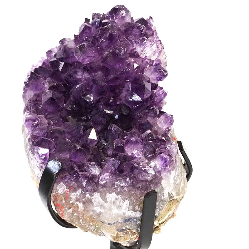 1.56kg Amethyst Cluster With Custom Metal Stand DS211 3 Amethyst Cluster With Custom Metal Stand DS211 | Himalayan Salt Factory