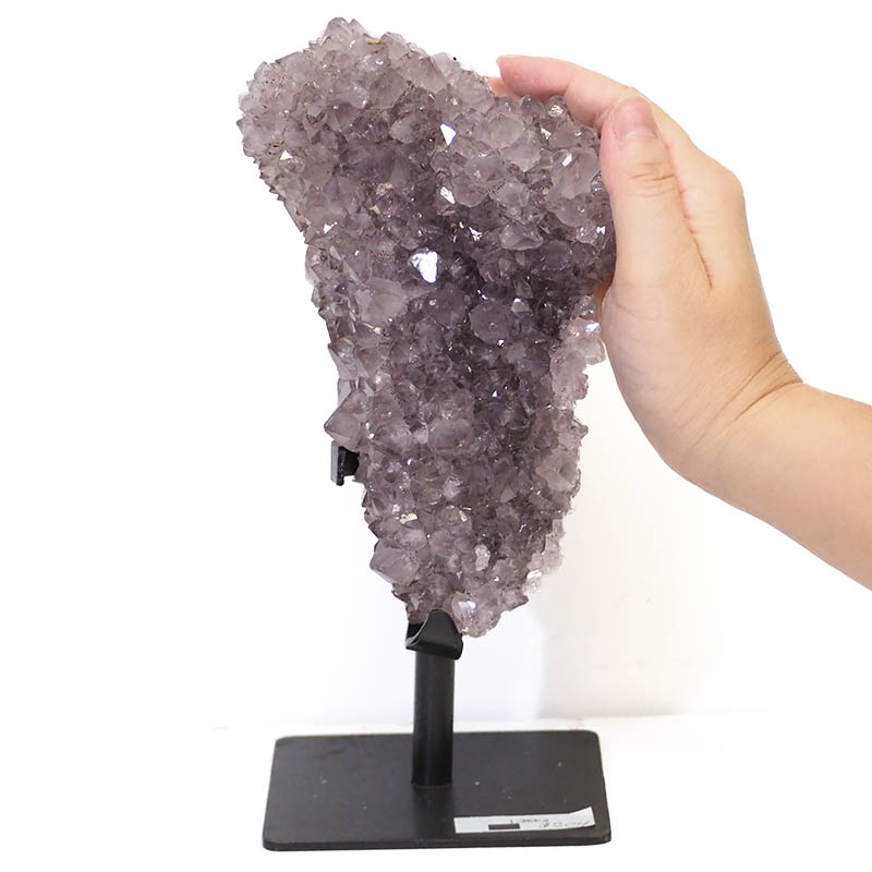1.36kg Amethyst Cluster With Custom Metal Stand DS212 4 Amethyst Cluster With Custom Metal Stand DS212-1 | Himalayan Salt Factory