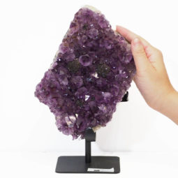 2.36kg Amethyst Cluster With Custom Metal Stand DS213 7 Amethyst Cluster With Custom Metal Stand DS213-2 | Himalayan Salt Factory