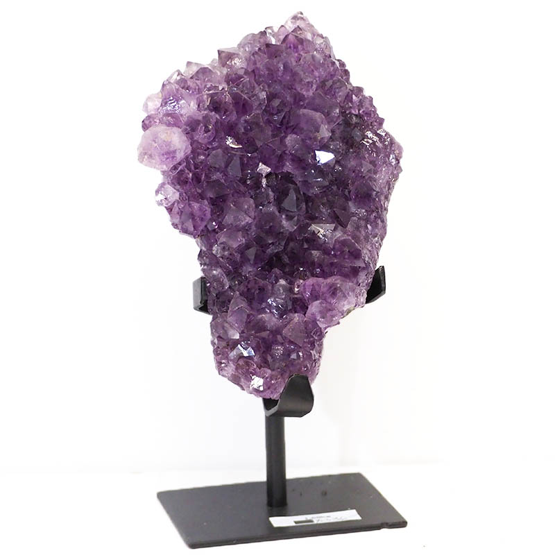 1.68kg Amethyst Cluster With Custom Metal Stand DS214 4 Amethyst Cluster With Custom Metal Stand DS214-1 | Himalayan Salt Factory