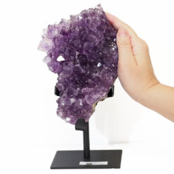 1.68kg Amethyst Cluster With Custom Metal Stand DS214 7 Amethyst Cluster With Custom Metal Stand DS214-2 | Himalayan Salt Factory