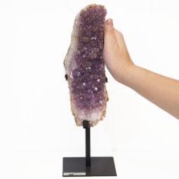 1.58kg Amethyst Cluster With Custom Metal Stand DS220 6 Amethyst Cluster With Custom Metal Stand DS220-1 | Himalayan Salt Factory