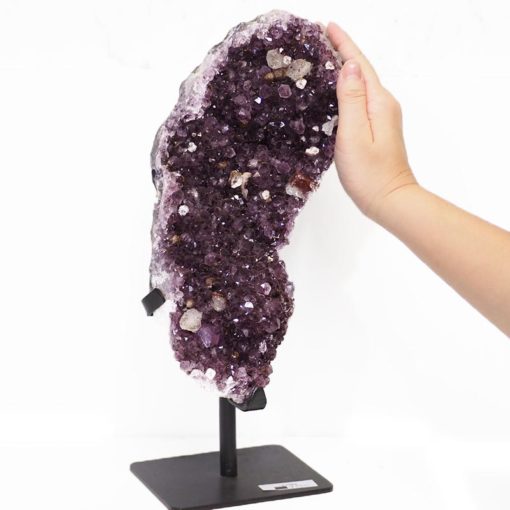 Amethyst Cluster With Custom Metal Stand DS225-2 | Himalayan Salt Factory
