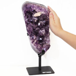 Amethyst Cluster With Custom Metal Stand DS228-2 | Himalayan Salt Factory