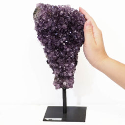 2.3kg Amethyst Cluster With Custom Metal Stand DS233 5 Amethyst Cluster With Custom Metal Stand DS233-1 | Himalayan Salt Factory