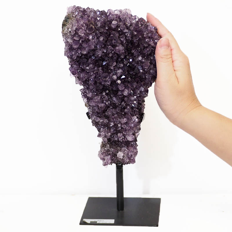 2.3kg Amethyst Cluster With Custom Metal Stand DS233 4 Amethyst Cluster With Custom Metal Stand DS233-1 | Himalayan Salt Factory