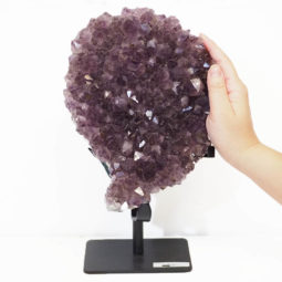 3.2kg Amethyst Cluster With Custom Metal Stand DS234 7 Amethyst Cluster With Custom Metal Stand DS234-2 | Himalayan Salt Factory
