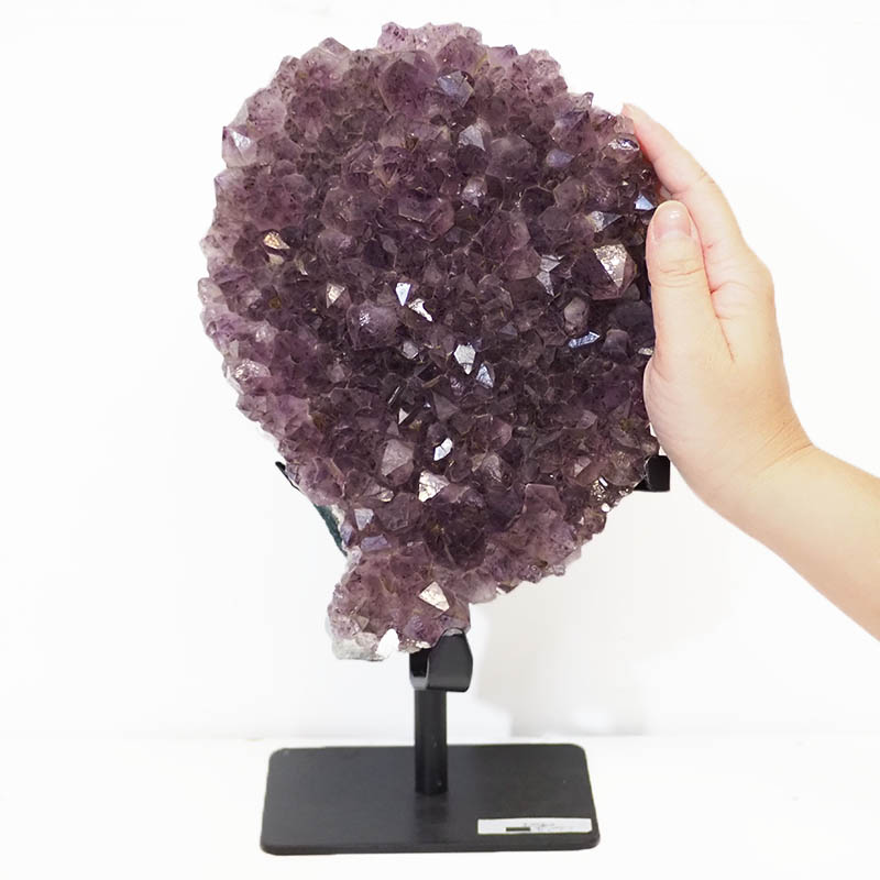 3.2kg Amethyst Cluster With Custom Metal Stand DS234 5 Amethyst Cluster With Custom Metal Stand DS234-2 | Himalayan Salt Factory