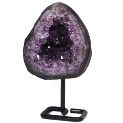 1.35kg Amethyst Cluster With Custom Metal Stand DJ585 6 Amethyst Geode On Metal Stand DJ585 | Himalayan Salt Factory