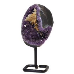 0.849kg Amethyst Cluster With Custom Metal Stand DJ586 6 Amethyst Geode On Metal Stand DJ586 | Himalayan Salt Factory