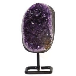 1.258kg Amethyst Cluster With Custom Metal Stand DJ589 6 Amethyst Geode On Metal Stand DJ589 | Himalayan Salt Factory