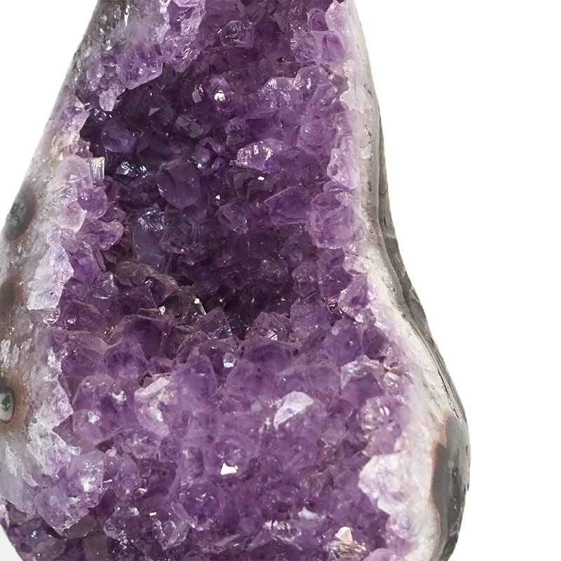 1.225kg Amethyst Cluster With Custom Metal Stand DJ595 3 Amethyst Geode On Metal Stand DJ595-1 | Himalayan Salt Factory