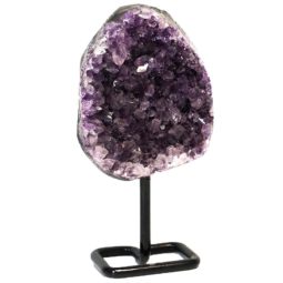 1.408kg Amethyst Cluster With Custom Metal Stand DJ598 6 Amethyst Geode On Metal Stand DJ598 | Himalayan Salt Factory