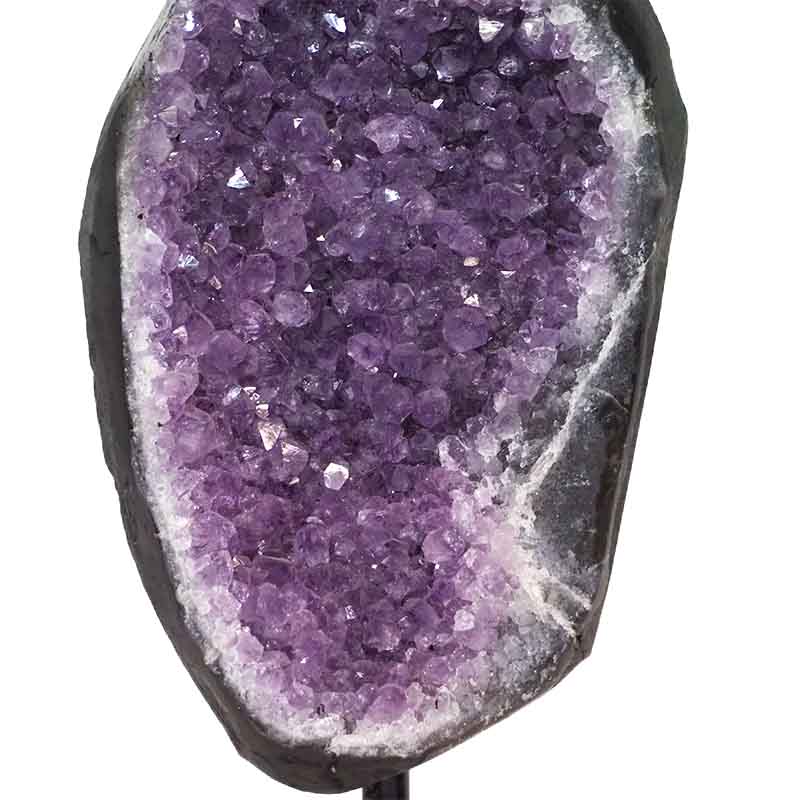 1.32kg Amethyst Cluster With Custom Metal Stand DJ599 3 Amethyst Geode On Metal Stand DJ599-1 | Himalayan Salt Factory