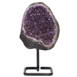 1.314kg Amethyst Cluster With Custom Metal Stand DJ601 6 Amethyst Geode On Metal Stand DJ601 | Himalayan Salt Factory