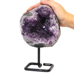 1.629kg Amethyst Cluster With Custom Metal Stand DJ602 6 Amethyst Geode On Metal Stand DJ602-2 | Himalayan Salt Factory | Himalayan Salt Factory
